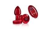 Cheeky Charms Red Rechargeable Vibrating Metal Butt Plug With Remote Butt Plugs